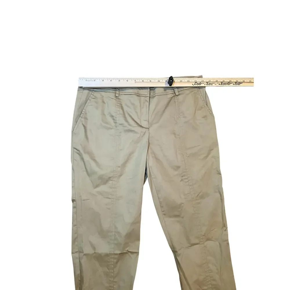 Michael Kors Pants Womens 8 British Khaki Stretch Comfort Mid Rise Straight Leg‎
